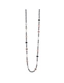 Collana Lelune Glamour-Argento 925% Rosato-Perle-Ematite Nera-LGNK784