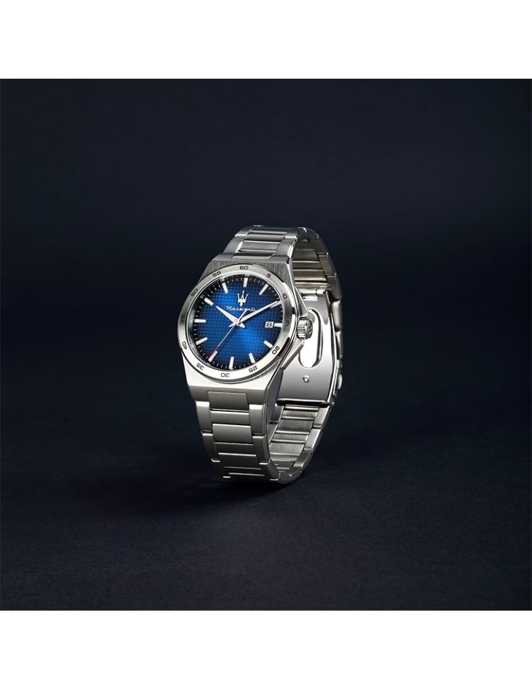 Maserati Watch - Slim - Time and Date - Silver -40mm-Blue-R8853153001