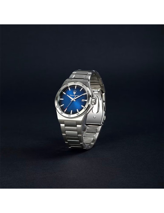 Maserati Watch - Slim - Time and Date - Silver -40mm-Blue-R8853153001