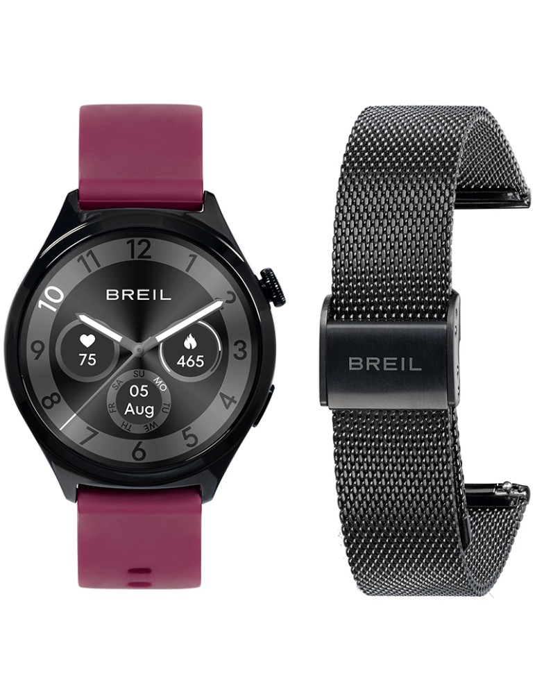 Breil Smartwatch - Double Strap - Bordeaux - Black - 39mm - TW2182