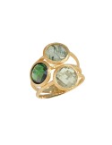 Anello Italo Bottene - Petra in Oro Giallo 18 carati con Prasiolite, Tormalina e Quarzo - 0