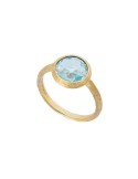 Anello Italo Bottene - Petra in Oro Giallo 18 carati con Topazio Azzurro - 0