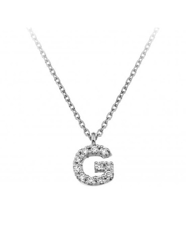 Collana Chimento - Stardust Love in Oro Bianco 18 carati Lettera G e Diamanti Naturali 0,06 ct - 1G0969GBB5450