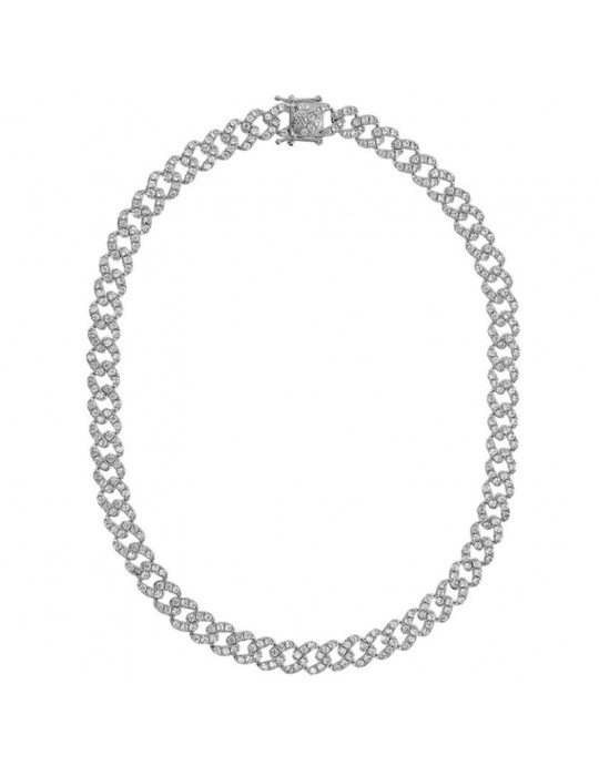Collana Bronzallure-Catena Grumetta-Pavè di Cubic Zirconia-WSBZ02326W.WHI
