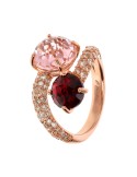 Bronzallure Ring - Red and Pink Prism Gem - WSBZ02389.RM-RU-16