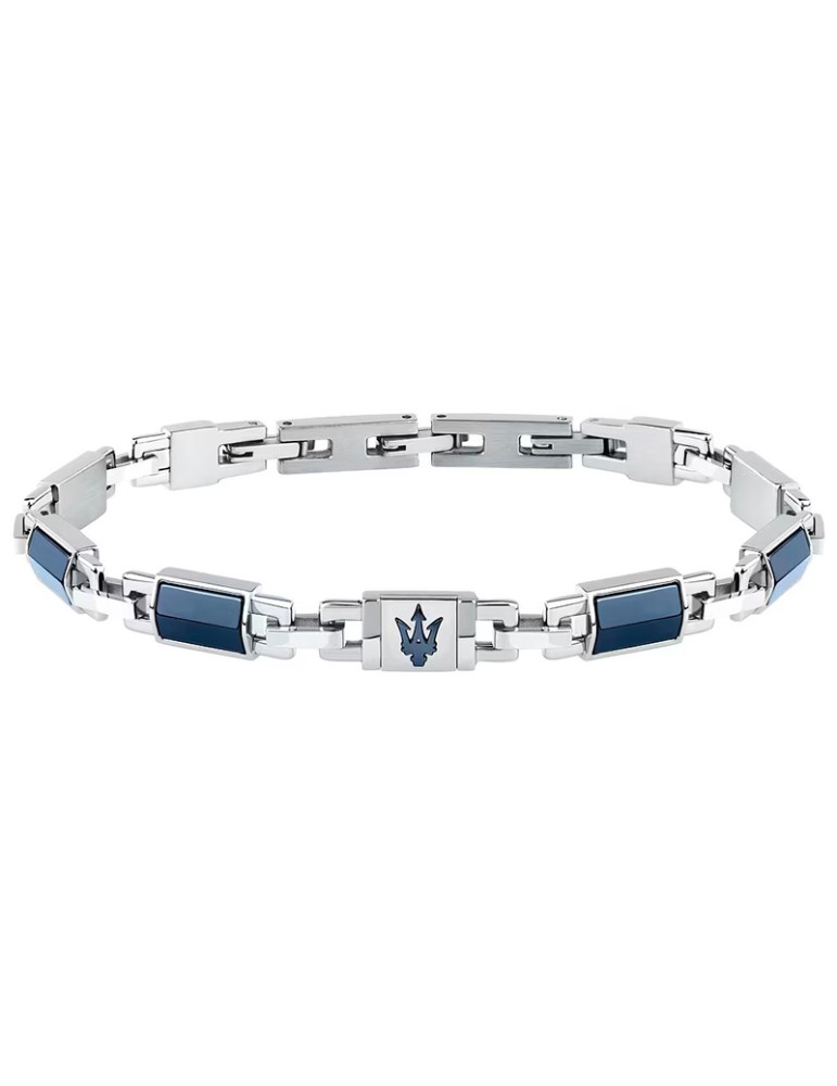 Maserati Bracelet - Ceramic - 316L Steel - Blue Links - JM425ATZ70