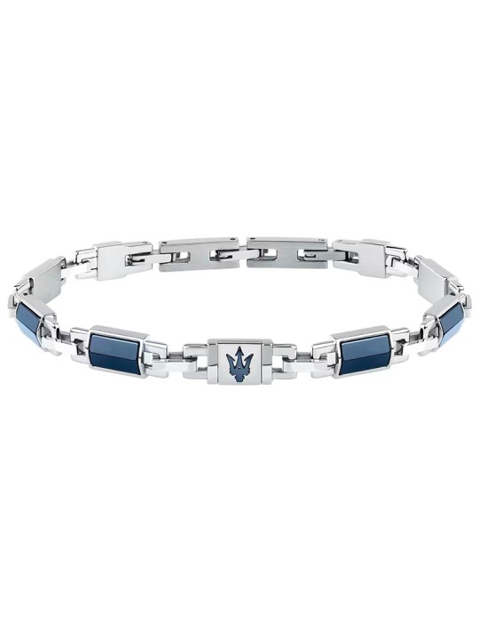 Maserati Bracelet - Ceramic - 316L Steel - Blue Links - JM425ATZ70