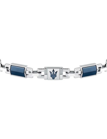 Bracciale Maserati - Ceramic - Acciaio 316L - Maglie Blu - JM425ATZ70 2