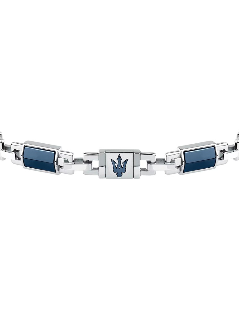 Bracciale Maserati - Ceramic - Acciaio 316L - Maglie Blu - JM425ATZ70