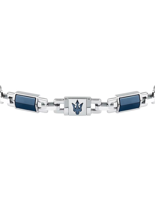 Maserati Bracelet - Ceramic - 316L Steel - Blue Links - JM425ATZ70