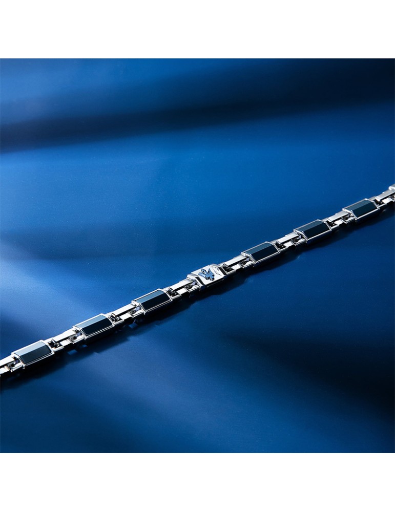 Maserati Bracelet - Ceramic - 316L Steel - Blue Links - JM425ATZ70