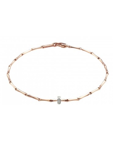 Chimento Bamboo Shine Bracelet in 18K Rose Gold with Natural Diamonds - 19 cm - 0