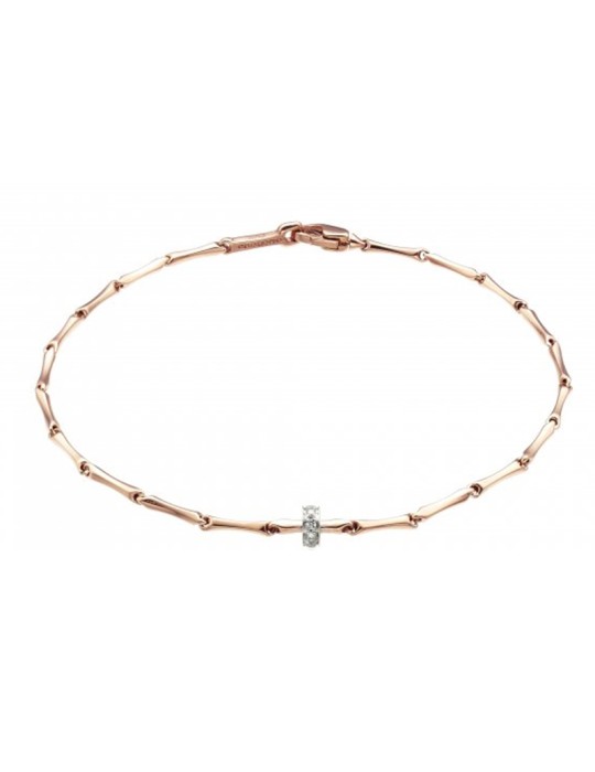 Chimento Bamboo Shine Bracelet in 18K Rose Gold with Natural Diamonds - 19 cm - 0