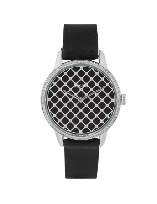 Rose Gold Watch - Only Time - 36mm - Black - Microzircons - RWRO02
