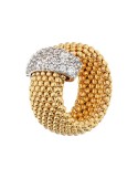 Bronzallure Ring - Popcorn Mesh - Cubic Zirconia -WSBZ02492Y.WR-14