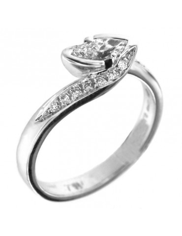 Anello Salvini Fantasia Donna - in Oro Bianco con Diamanti - 0