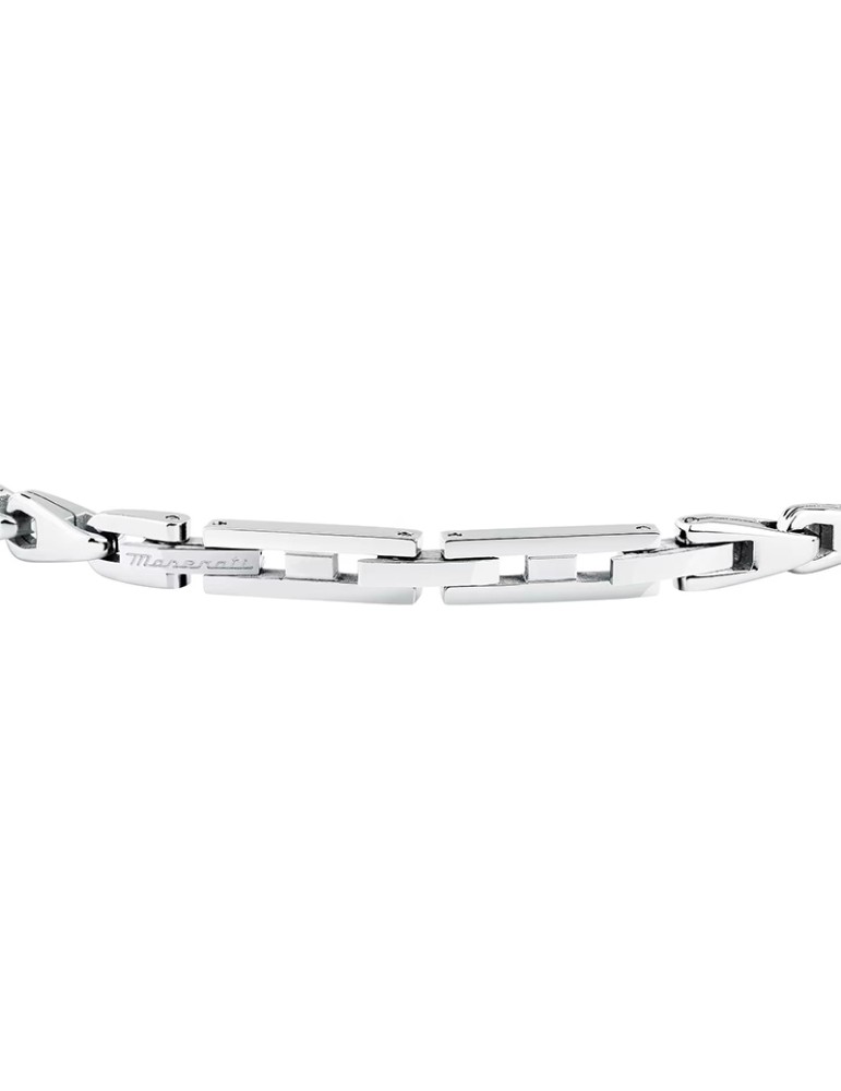 Bracciale Maserati- Acciaio-Maglie Silver-Tridiente Dorato-JM425AVD102