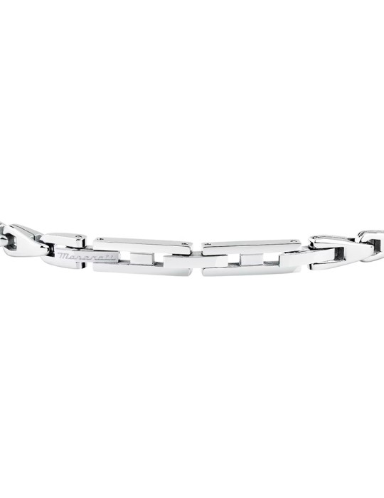 Bracciale Maserati- Acciaio-Maglie Silver-Tridiente Dorato-JM425AVD102