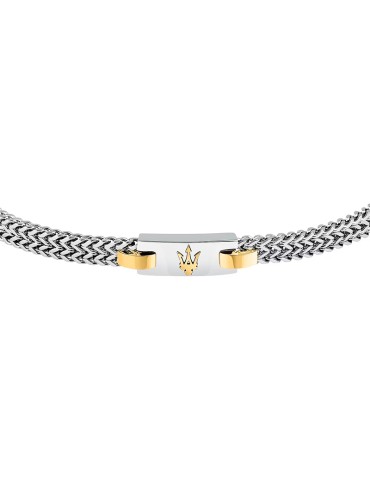 Bracciale Maserati - Iconic - Acciaio 316L-Tridente Dorato-JM425AVD103 2