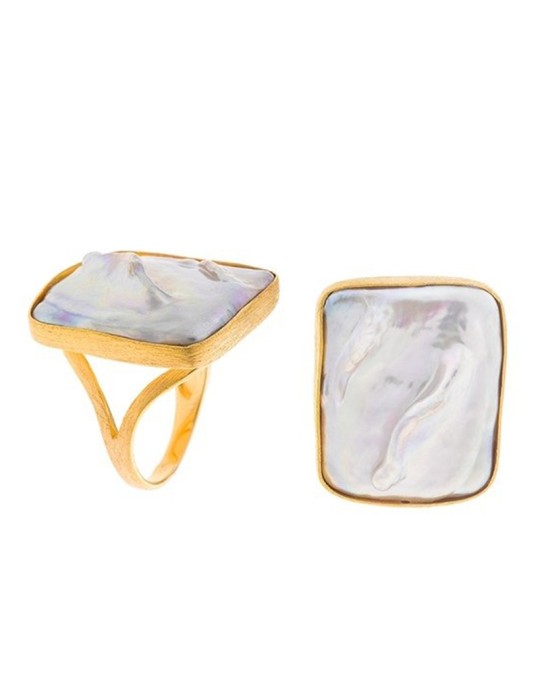 Anello Salvatore Plata - Argento 925% Dorato-Perla Barocca-275S0002/16