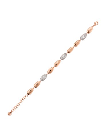 Bronzallure Bracelet - Altissima Rose Gold with Shiny Nuggets and Cubic Zirconia - 0 2