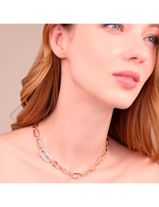 Collana Bronzallure-Rosè-Maxi Maglia Marina-Cubic Zirconia-WSBZ02568.WR