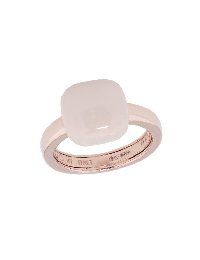 Pesavento Ring - Brio in 925% Rose Silver with Glossy Pink Mousse Enamel - 0