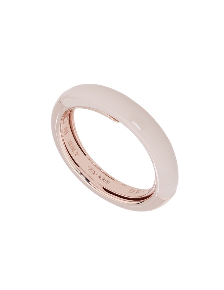 Pesavento Ring - Brio in 925% Rose Silver with Glossy Pink Mousse Enamel - 0
