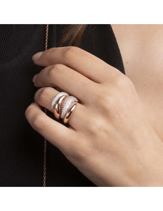 Anello Bronzallure - Contrariè - Rosato - Cubic Zirconia -WSBZ00526. WR