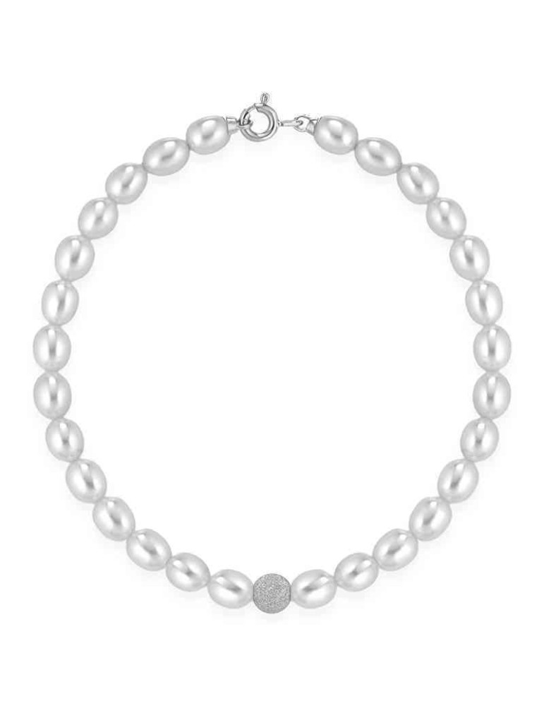Bracciale Lelune - Perle 4,5 - 5mm - Oro Bianco 18kt - LLBR01.50.RS.K6