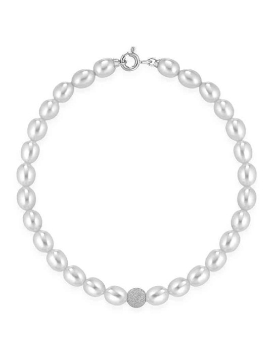 Bracciale Lelune - Perle 4,5 - 5mm - Oro Bianco 18kt - LLBR01.50.RS.K6