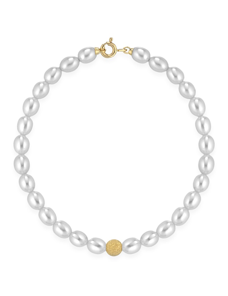 Bracciale Lelune - Perle Freshwater 4,5 - 5 mm-Oro 18kt-LLBR01.50.RS.K6-Y