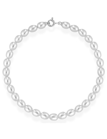 Lelune Bracelet - Pearls 4,5 - 5 mm - 18kt White Gold - LLBR50.6.RS.K6
