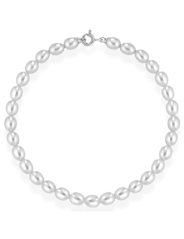 Lelune Bracelet - Pearls 4,5 - 5 mm - 18kt White Gold - LLBR50.6.RS.K6