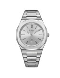 D1 Milano Watch - Ultra Thin Groovy Silver Time Only 39mm Silver - 0