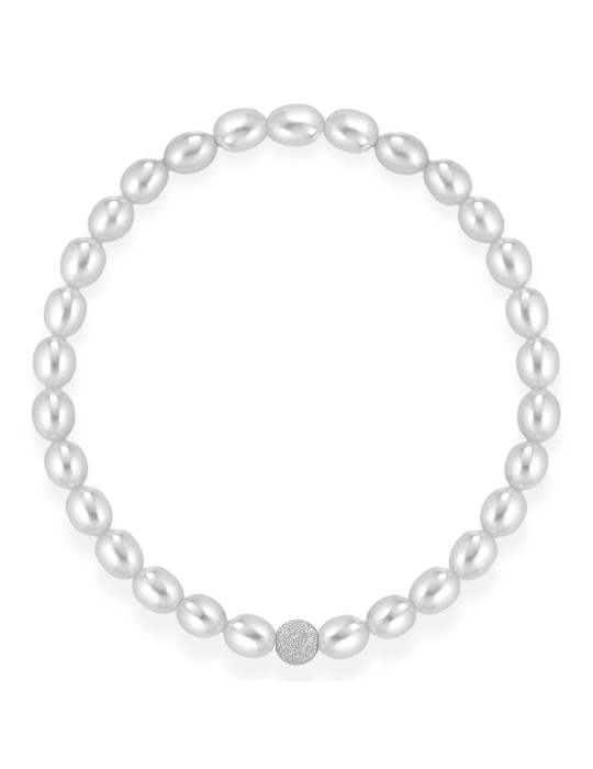 Bracciale Lelune - Perle 4,5 - 5mm - Oro Bianco 18kt - LLBRE01.50.RS