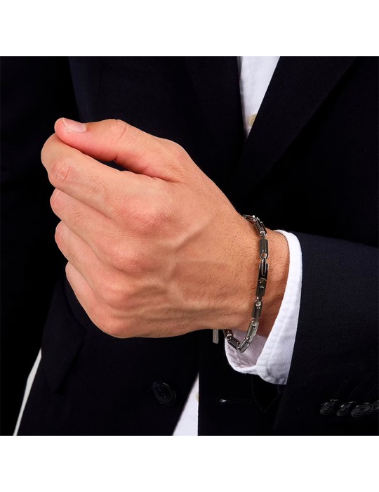 Bracciale Maserati - Iconic-Acciaio 316L-Tridente PVD Gold-JM425AVD108