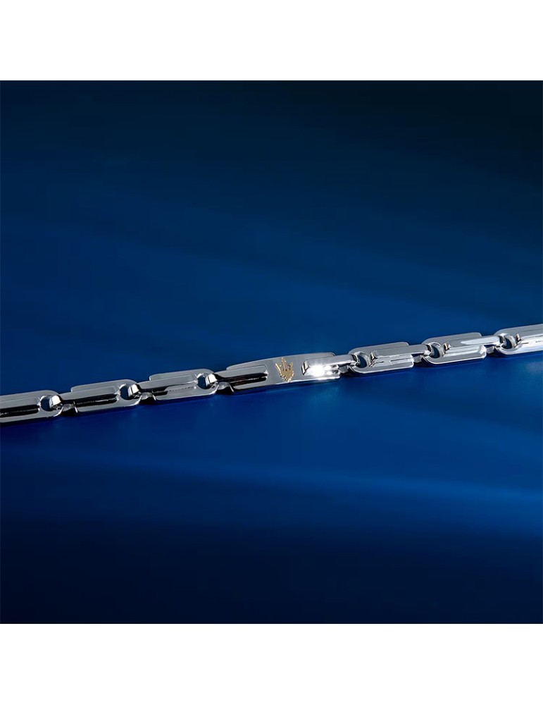 Bracciale Maserati - Iconic-Acciaio 316L-Tridente PVD Gold-JM425AVD108
