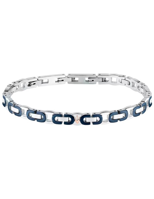 Bracciale Maserati - Maglie Blu - Tridente PVD Rose Gold - JM425AVD96