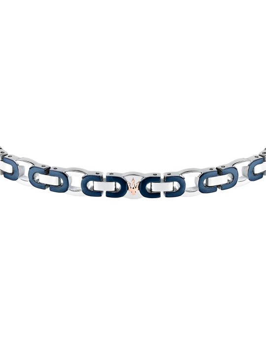 Maserati Bracelet - Blue Links - Trident PVD Rose Gold - JM425AVD96