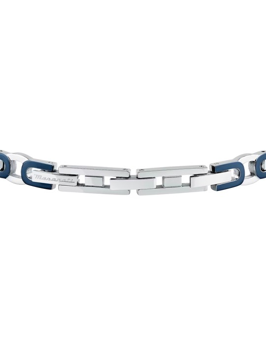 Bracciale Maserati - Maglie Blu - Tridente PVD Rose Gold - JM425AVD96