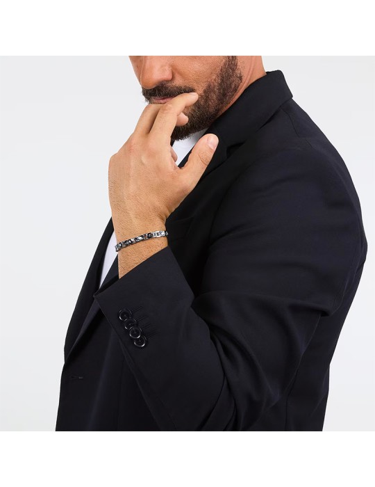Bracciale Maserati - Maglie Blu - Tridente PVD Rose Gold - JM425AVD96