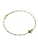 Bracciale Chimento - Bamboo Shine in Oro Bicolore con Ancora e Diamanti Neri - 19 cm - 0