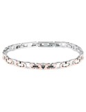 Bracciale Maserati-Acciaio 316L-Maglie Rosè-Cristalli Neri-JM425AVD97