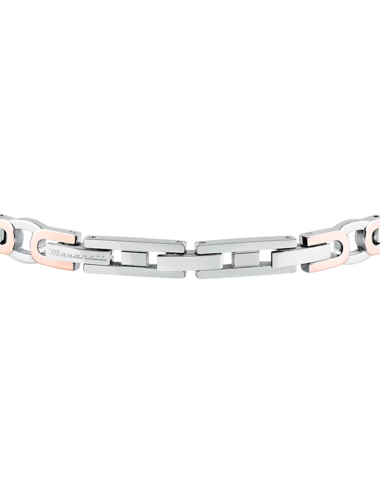Bracciale Maserati-Acciaio 316L-Maglie Rosè-Cristalli Neri-JM425AVD97