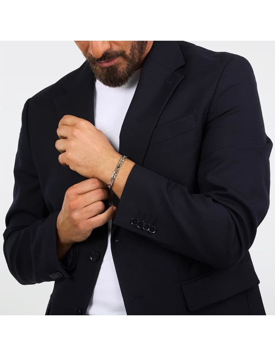Bracciale Maserati-Acciaio 316L-Maglie Rosè-Cristalli Neri-JM425AVD97