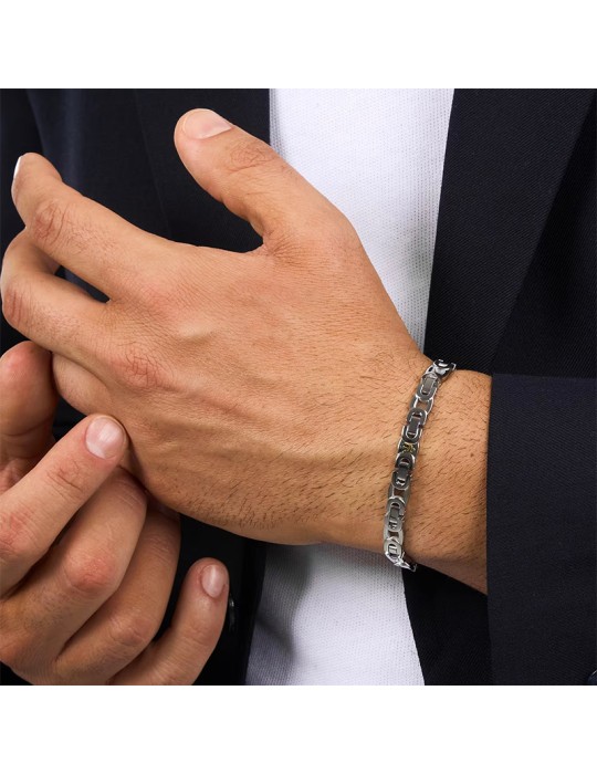 Bracciale Maserati - Iconic - Acciaio 316L - Tridente Gold - JM425AVD9