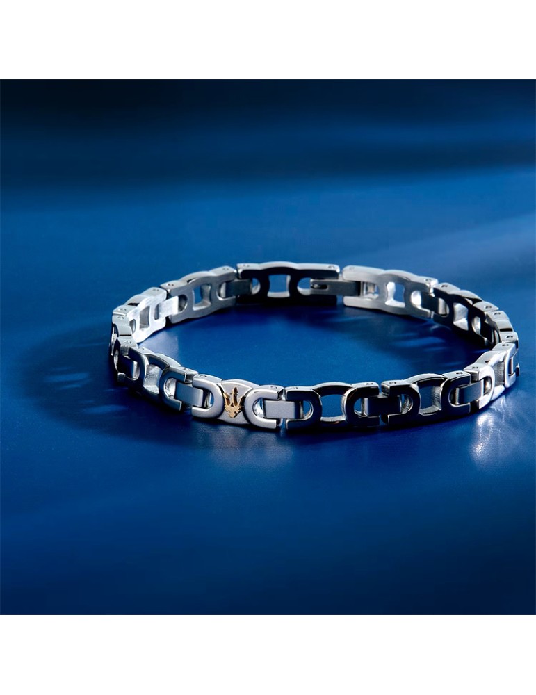 Maserati Bracelet - Iconic - 316L Steel - Trident Gold - JM425AVD9