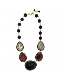 Sikè Necklace - 925% Gold Plated Silver - Black Onyx - Swarovski - SW0021