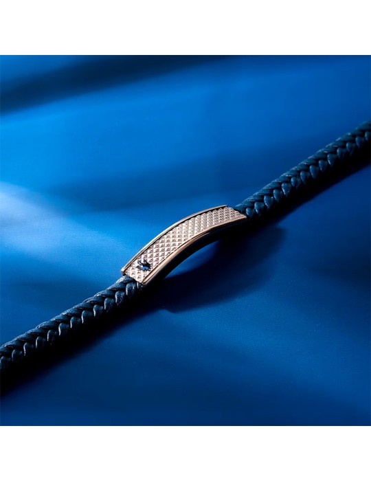 Maserati Bracelet - Blue Recycled Leather - Rose Gold Plate -JM525AVE35